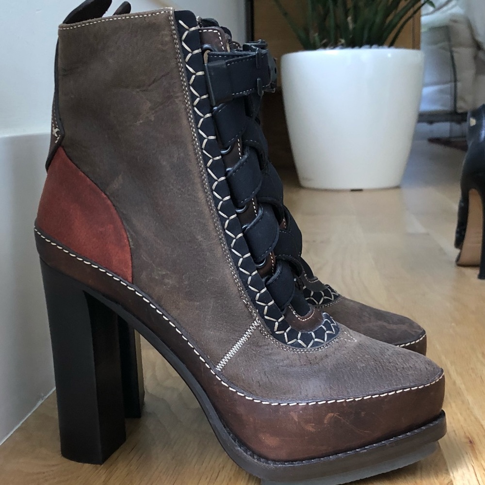 Rag and Bone lace up platform booties
